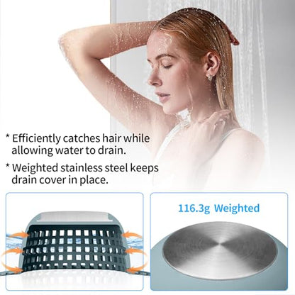 Aluvor Shower Drain Hair Catcher Bathtub Drain Cover Sink Drain Protector | Bathroom Sink & Bathtub Drain Strainer for Pop-Up & Regular Drains, Silver Greyish Blue - color: Silver Greyish Blue