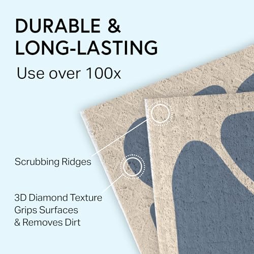Swedish Wholesale Dishcloths Reusable 8" x 7" Sponge Cloths, Bulk 10 Pack of High Absorbent Cellulose Dish & Kitchen Cleaning Hand Towels, Wring to Dry & Machine Wash, Odor Resistant, Retro Flower - color: Retro Flower