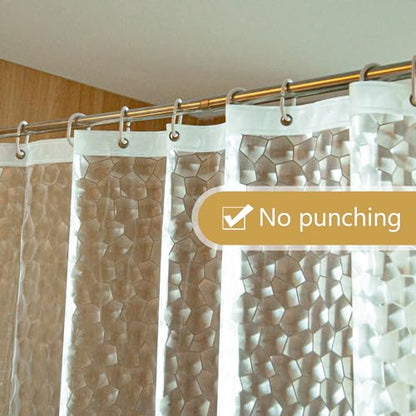 NTBAY EVA Shower Curtain Liner, 36 x 72, 6 Gauge, Clear Water Cube | Water-repellent EVA Liner with 3 Bottom Magnets, 12 Reinforced Grommets, and 12 Plastic Hooks - color: Clear Water Cube, size: 36"W x 72"L (Pack of 1)