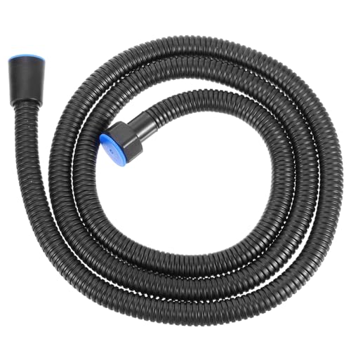 uxcell Shower Hose 59 Inches Extra Long Stainless Steel Handheld Shower Flexible Hose Replacement with Brass Connectors Anti-Explosion Anti-Kink Leakproof Hose, Black - color: Black, size: 1.5 m
