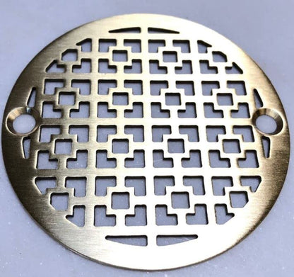 3.25" Round Shower Drain Cover – Geometric Squares No.1 | Premium Replacement for Oatey & Sioux Chief | Modern Stainless Steel Bathroom Upgrade
