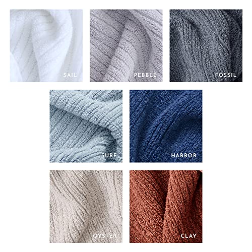 Luxury Performance 4-Piece Hand Towel Set | Patented Quick-Dry Tech | Ultra Soft | 16" W x 30" L | Pebble (Light Grey) - color: Pebble, size: 4 Hand Towels