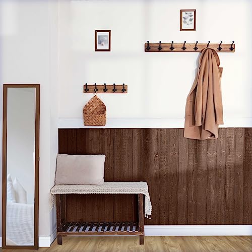 WEBI Rustic Coat Rack Wall Mount,35.43" Long 8 Cast Iron Coat Hooks Wall Mounted,Heavy Duty Wall Coat Hanger Hooks for Hanging Coats,Clothes,Jacket,Brown - color: Brown, size: 35 Inch