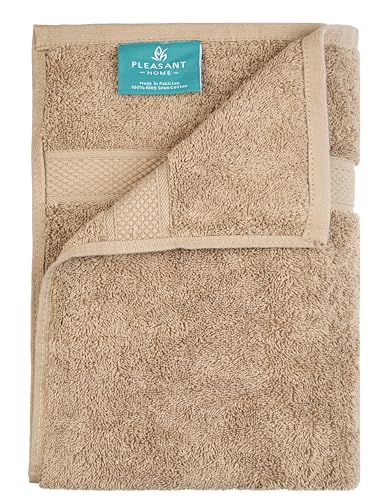 Pleasant Home Bath Towels Set of 6 (24” x 50”) 100% Cotton, Neutral Mix | 515 GSM | Lightweight, Soft & Highly Absorbent Luxury Towels for Bathroom | for Gym, Pool & Spa - color: Neutral