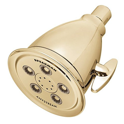 Speakman, Polished Brass S-2005-HB-PB Hotel Anystream High Pressure 2.5 GPM Adjustable Shower Head - color: Polished Brass, size: 2.5 GPM
