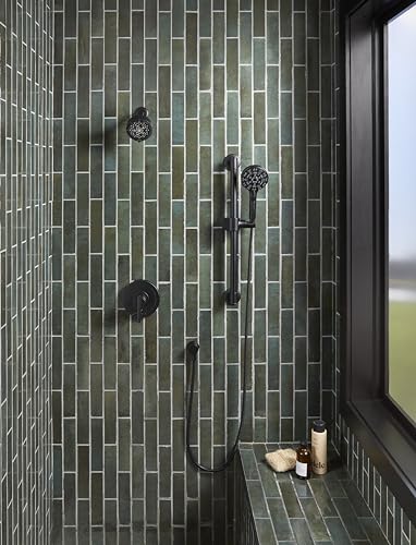 Gerber SteadyStyle 8-Spray Round Wall Bar Shower Kit with Hand Shower - color: Satin Black