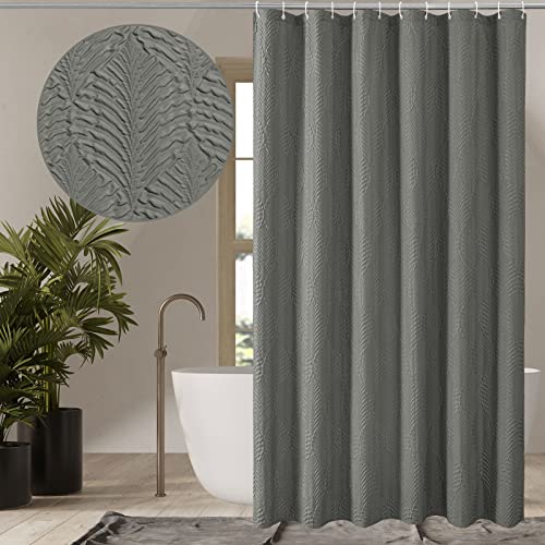 Grey Shower Curtain for Bathroom, 3D Embossed Textured Fabric Shower Curtain, Modern Farmhouse Chic Soft Cloth Shower Curtain Set, 72x72 - color: Grey, size: 72"W x 72"L (Pack of 1)
