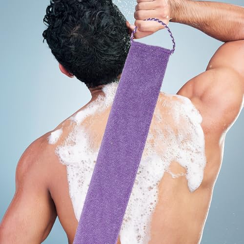 3pcs Nylon Body Exfoliating Scrub Shower Cloth Set for Men and Women, Foldable Back Scrubber for Body Cleansing and Smooth Skin, for Bathroom Use