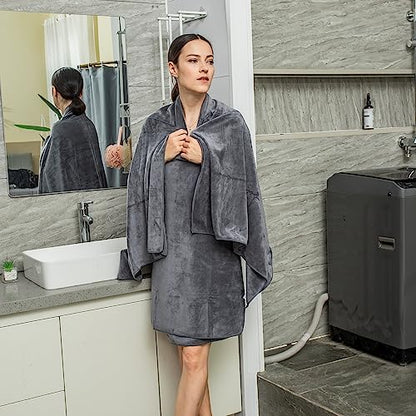 JML Microfiber Bath Towel 2 Pack(30" x 60"), Oversized Thick Towels, Soft, Super Absorbent and Fast Drying, No Fading Multipurpose Use for Sports, Travel, Fitness, Yoga, 30 in 60 in, Grey Count | Microfiber, Hanging Loop, Oversized, Soft & Absorbent, Fast