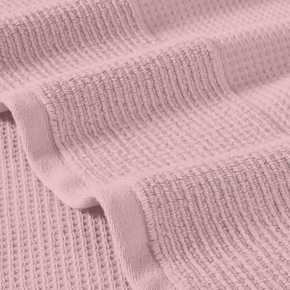 Modern Threads Waffle-Rib 6-Piece Towel Set – Premium Cotton Bath Towels, Ultra-Absorbent & Soft, Elegant Waffle Texture for Bathroom & Spa, Petal - color: Petal