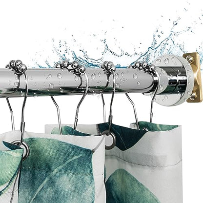 Heavy Duty Shower Rod, Adjustable Shower Curtain Rod, Expandable 47-84 Inch, Permanent Mount Shower Rod, Never Rust Stainless Steel For Window Curtain and Closet, Chrome Plated - color: CHROME PLATED