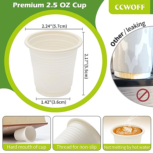 Compostable Disposable 3oz Bathroom Cups 100P Mouthwash Eco Friendly Plastic Paper Cups Biodegradable Bath Rinse Medicine Urine, Replace Mini Small Bathroom Cup 3 oz Paper Plastic Cup - size: ECO(100 pack)