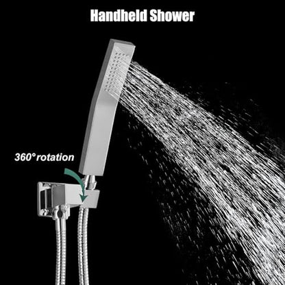 Heyalan Hand-held Shower Head Set-SUS304 Handheld Shower,Polish Chrome | SUS304 stainless steel wand, curved-style design, single rain spray, 59-inch long hose and standard 1/2-inch connection - color: Polish Chrome, style: Curved Style