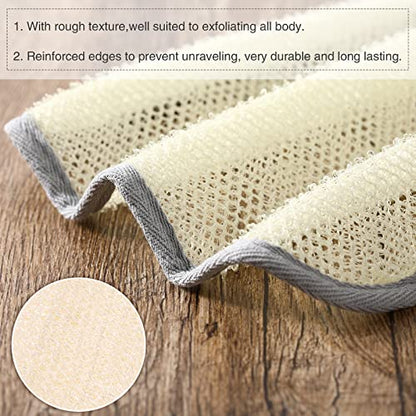Tatuo 10 Packs Exfoliating Wash Cloths for Body and Face Facial Bath Scrub Soft Weave Loofah Towel Exfoliate Bath Towel Remove Dead Skin Wash Cloth for Women Man (Gray Edge) - color: Gray Edge
