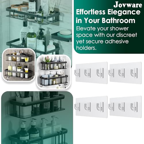 Shower Caddy Adhesive Replacement Stickers for Organizer and Shelf, Bathroom Strips 4 Pack - size: Al Hook 4 Pack