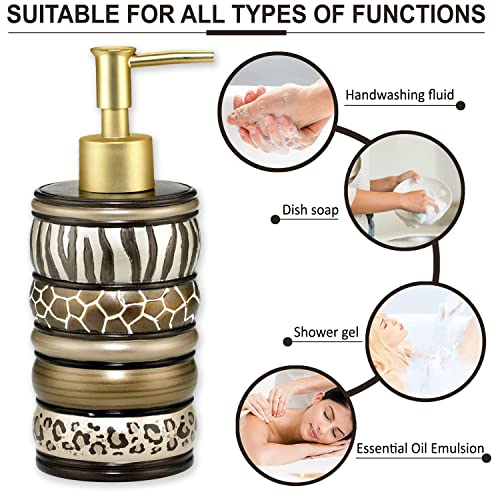 Zahari Home Safari Stripes Stylish Soap Dispenser Modern Classic Luxury Decor Animal Print Western Design Lotion Pump - color: Safari Stripes