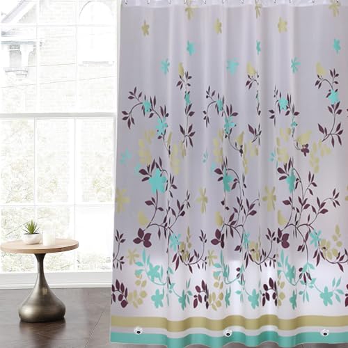 Plastic Shower Liner - Premium PEVA 4G Shower Curtain Liner with Rustproof Grommets and 3 Weighted Magnets, Waterproof Shower Curtains for Bathroom (Coffee Tree) - color: Coffee Tree, size: 71"W x 71"L (Pack of 1)