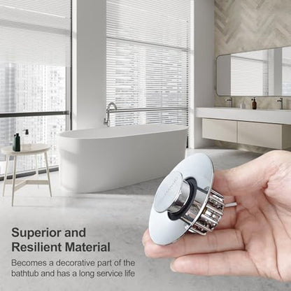 coamanug Bathtub Stopper | Shower Drain Hair Catcher, Pop-up Tub Stopper with Strainer | Bathroom Drain Plug | Drain Protector for 1-1/2 to 1-3/4"" Bath Drain Hole - color: Silver