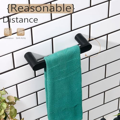KOKOSIRI Towel Ring Holder Matte Black Hand Towel Bar for Bathroom Wall Mounted 9-Inch Towel Rack Stainless Steel Bathroom Hardware, B4010BK-L9 - color: Matte Black