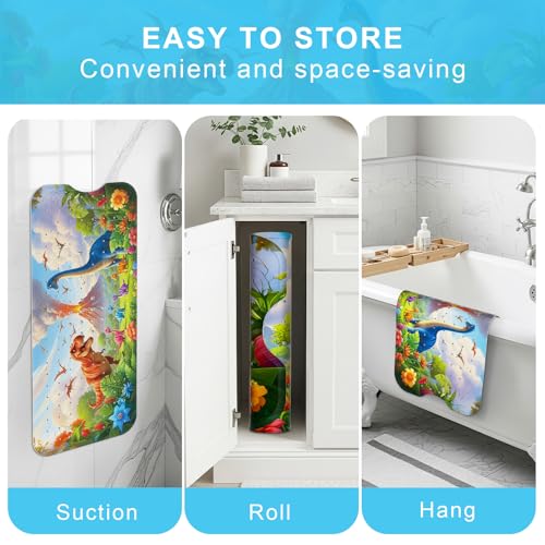 Upgrade Cartoon Baby Bath Mat Non Slip - 40"x16" Extra Long Bathtub Mat for Baby Eco Friendly Durable Bath Mat for Tub Non Slip Kids Tub Mat with Suction Cups, Machine Washable and No Fading, Dinosaur - color: A-dinosaur