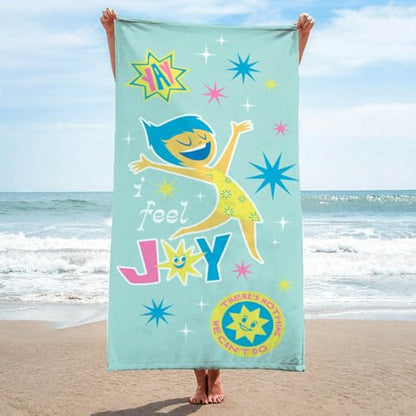 Jay Franco Disney Pixar Inside Out Bath Pool Beach Towel - Kids Super Soft & Absorbent 100% Cotton Towel with Joy, Measures 28 x 58 - color: Teal - Inside Out