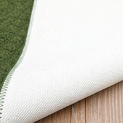 COSYHOMER 32x20 Half Round Kitchen Rug,Non Slip Washable Mat,Green 3PCS | Polypropylene tufted textile,small half circle rug,kitchen sink mat,Kitchen floor mat - color: Green 3pcs, size: 1'8" x 2'8" (Semicircular)