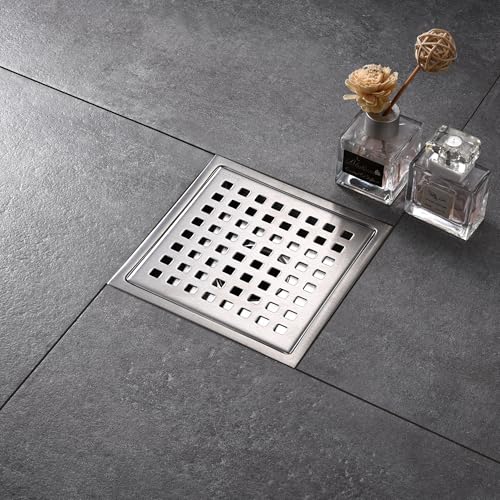 6 in. x 6 in. Stainless Steel Square Shower Floor Drain in Stainless Steel, FD01-6-TB - color: Stainless Steel
