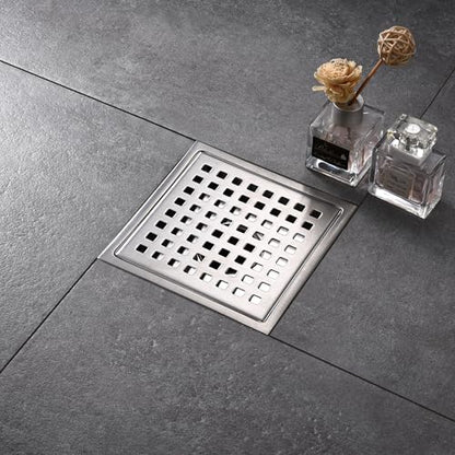 6 in. x 6 in. Stainless Steel Square Shower Floor Drain in Stainless Steel, FD01-6-TB - color: Stainless Steel