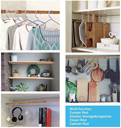 Spring Tension Curtain Rods Short Tension Rod (Wood, 16" to 28"-2Pcs, Optimum Scope of Application 16 to 24 inch, Can't Hang Heavy Curtains) - color: Wood, size: 16" to 28"-2Pcs