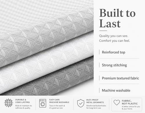 Dainty Home Ombre Waffle Weave Shower Curtain 70 x 72 Grey Textured Fabric Shower Curtain, Hotel Style Waffle Weave Bathroom Curtain, Water Resistant Polyester Ombre Shower Curtain - color: Grey Smoke