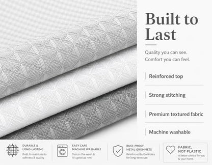 Dainty Home Ombre Waffle Weave Shower Curtain 70 x 72 Grey Textured Fabric Shower Curtain, Hotel Style Waffle Weave Bathroom Curtain, Water Resistant Polyester Ombre Shower Curtain - color: Grey Smoke