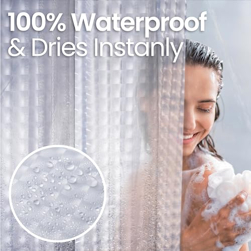 LiBa Shower Curtain PEVA 8G, 72x72 Inch Cat Eyes with Magnets | 8G heavy-duty PEVA, 3D pattern, 3 weighted magnets, rust-proof grommets, waterproof vinyl shower curtain - color: 8g Peva - Cat Eyes Pattern, size: 72"W x 72"L (Pack of 1)