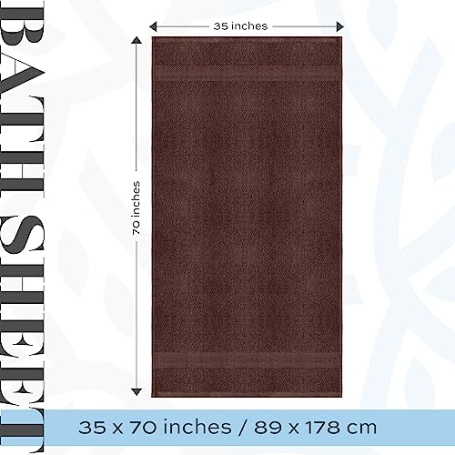 White Classic Luxury Soft Brown Bath Sheet Towels - 650 GSM Cotton Luxury Bath Towels Extra Large 35x70 / Highly Absorbent and Quick Dry/Hotel Collection Extra Large Bath Towels Oversized, 2 Pack - color: 20: Brown