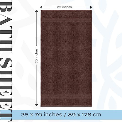 White Classic Luxury Soft Brown Bath Sheet Towels - 650 GSM Cotton Luxury Bath Towels Extra Large 35x70 / Highly Absorbent and Quick Dry/Hotel Collection Extra Large Bath Towels Oversized, 2 Pack - color: 20: Brown