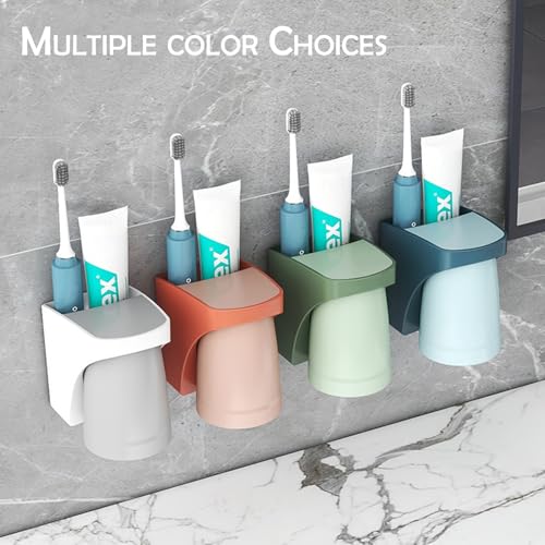 2 in 1 Toothbrush Holder,for Dad Mom and Son/Daughter in Bathroom | Storage Organizer ,Space Saving ,Father Mother and Son/Daughter, Suction cup - color: Rose Pink
