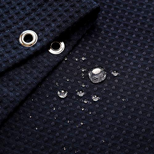 Barossa Design Waffle Weave Stall Shower Curtain Fabric 36 x 72 Inch, Navy | Hotel Luxury Spa, 230 GSM Thick Fabric, Water Repellent, Machine Washable, 36W x 72H for Bathroom Stall - color: Navy Blue, size: 36"W x 72"L (Pack of 1)