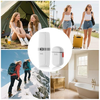 VITVITI Toothbrush Travel Case, Portable Leakproof Travel Soap Container Dish Tray, Portable 7.88 inch Toothpaste Toothbrush Holder with Cover for Trip/Bathroom/Camping, White A - color: White 2