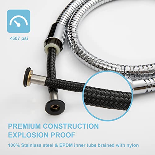 OFFO Shower Hose, 48 Inch Bidet Hose High Pressure Explosion Proof Toilet Hose for Bidet Sprayer Stainless Steel Electroplating Handheld Shower Hose Flex Hoses with Woven Inner Tube, Chrome - color: Chrome, size: 48 in
