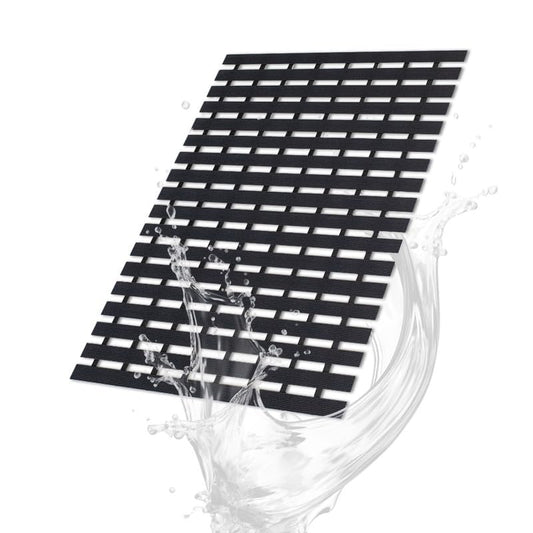 Bath Mat Non Slip Shower Mat Bathtub with Drain Holes and Heavy Duty Rubber No Suction Cups Sturdy Shower Stall Tub Mat for Bathroom, Shower Floor, Pool, SPA, (Black, 4FT X 5FT) - color: Black, size: 60" x 48" (Rectangular)