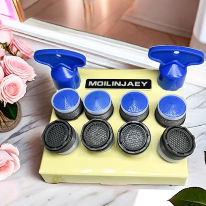 8PCS Faucet Aerator, 18.5mm Water-Saving Flow Limiter Set for Bathroom or Kitchen Replacement Parts, With 2PCS Wrench Disassembly Tool(1.5GPM)