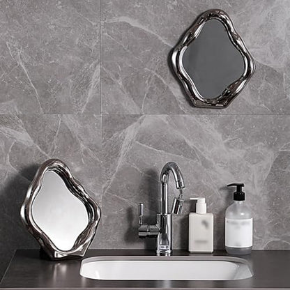 Ceramic Makeup Mirror, Desktop Vanity Mirror, Decorative Wall Mirror, Freestanding Movable Table Mirror