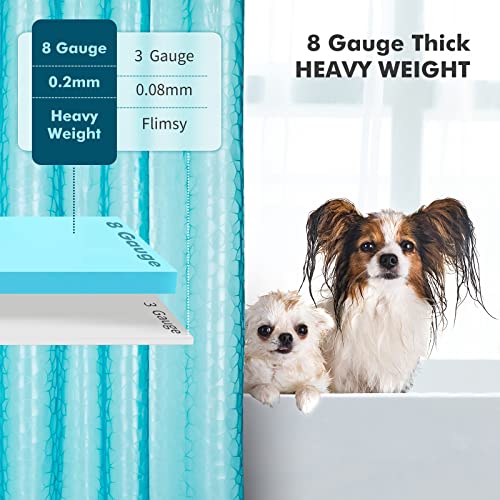 Bostofy Shower Curtain Liner,Waterproof Heavyweight 8g EVA Shower Liner with 3 Magnets and 12 Rustproof Metal Grommets, 72" W x 84" L - color: Blue Cube, size: 72"W x 84"L (Pack of 1)