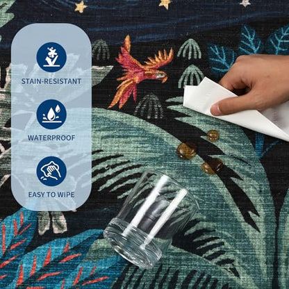 GarveeHome Jungle Animal Washable Area Rug - color: Blue, size: 3' x 7' (Rectangular)