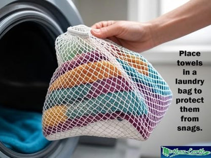 Mother-Earth 6-Pack Bath Washcloths 12"x12" - Soft and Absorbent Face Towels, Quick-Drying Wash Cloths for Sensitive Skin, Premium Quality for Daily Use (Turquoise Blue) - color: Turquoise Blue