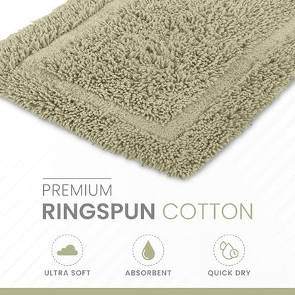 Martex Ringspun Bath Rug, 20" x 30", Sea Green | 100% Cotton, Super Soft, Super Absorbent, Non-Slip, Quick Drying - color: Sea Green