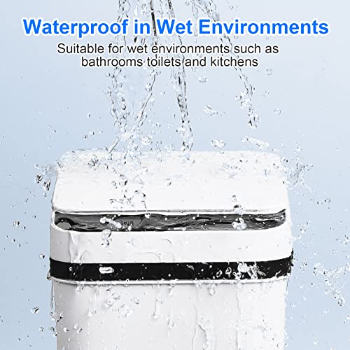 Anborry Bathroom Automatic Trash Can 3 Pack 2.2 Gallon Motion Sensor Touchless Small Slim Garbage Can with Lid Smart Electric Narrow Garbage Bin for Bedroom Living Room Office Kitchen (White) - color: 3 Pack 2.2 Gallon & 2.2 Gallon & 2.2 Gallon White