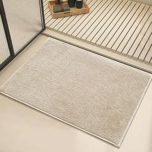 Bath Mat-Non-Slip Bathroom Floor Mats-Absorbent Quick Dry Low Pile Bathroom Rugs Fit Under Door-Bath Rug for Sink,Bathtub,Shower Room,20"×32",Light Coffee - color: Light Coffee, size: 20×32 inch