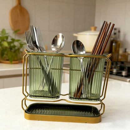 Green Toothbrush Holders for Bathrooms, 2 Cups Toothbrush Holders Wall Mounted, Bathroom Organizers and Storage, Bathroom Toothbrush Holder Set for Toothpaste Razors Toothbrush