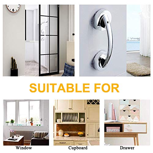 Suction Grab Bar, Portable Suction Handle Bar Suction Grip Bar for Window Door Drawer Cabinet Mini Fridge Grab Puller (White) - color: White