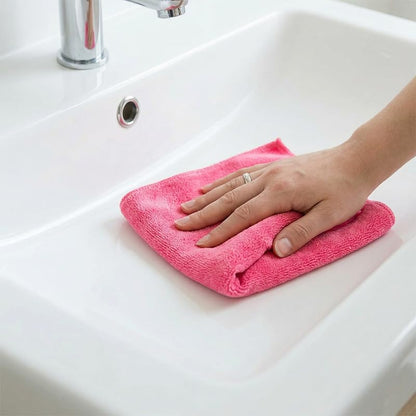 7PCS Hot Pink Microfiber Face Cloths, Dry Quickly and Reusable for Removing Makeup, Thick Absorbent Towel for Cleans Without Leaving Water Marks - color: Hot Pink